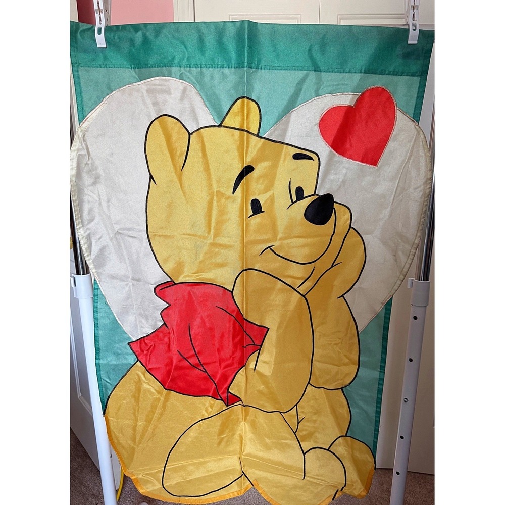 Winnie The Pooh Heart Flag. 28" W By 42" L